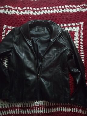 George Unisex Faux Black Leather Jacket